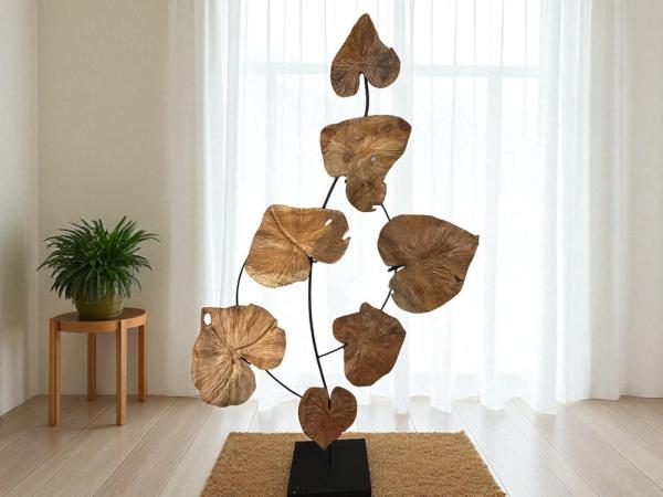 Dekoration Leaves aus Holz mit Stahl freistehend