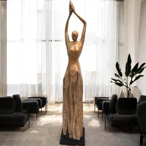 Holzskulptur Raumtrenner Teakholz