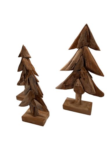 Handgeschnitzte Dekoration aus Holz Tannen-Set