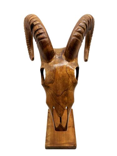 Holzskulptur Tierschädel