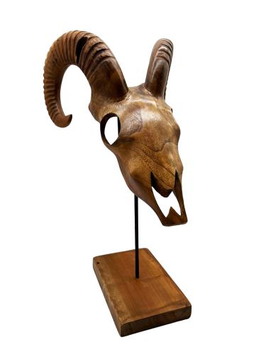 Holzskulptur Tierschädel