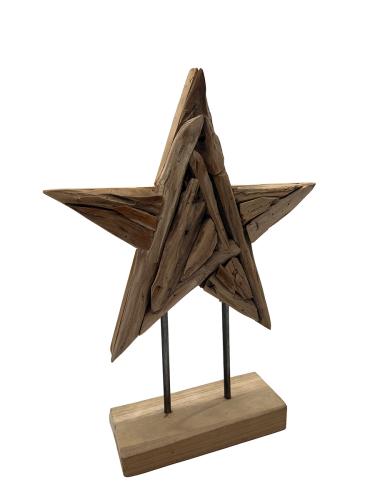 Handgeschnitzte Weihnachtsdekoration Holzstern L