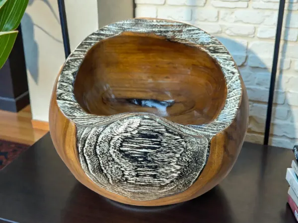 Holzschale 'CECILIA', ca. 20x24 cm, rund, braun, Gr. M