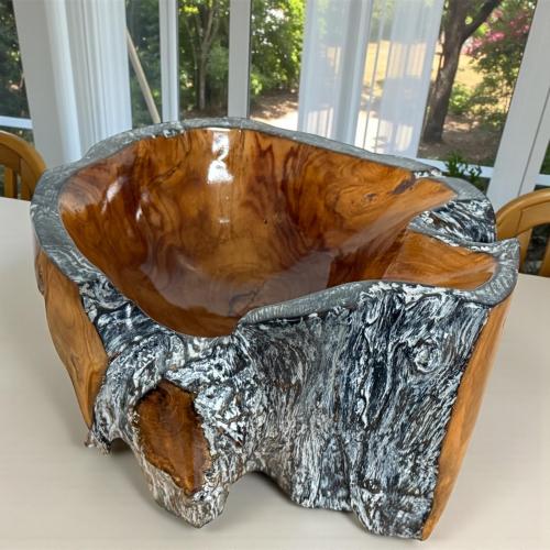 Schale aus Holz Serena Teakholz Handarbeit