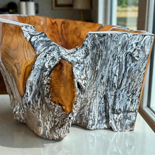 Schale aus Holz Serena Teakholz Handarbeit