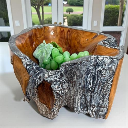 Schale aus Holz Serena Teakholz Handarbeit