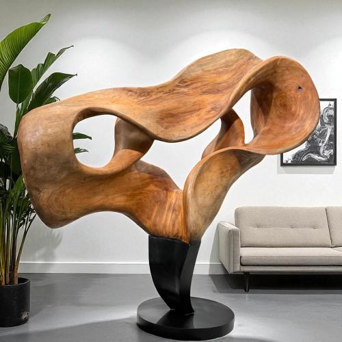 Holzskulptur Aufsteller Baumstamm 3D-Optik