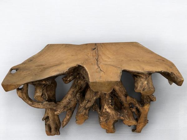 Konsole aus einer Baumwurzel Teak