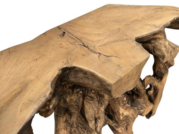 Konsole aus einer Baumwurzel Teak