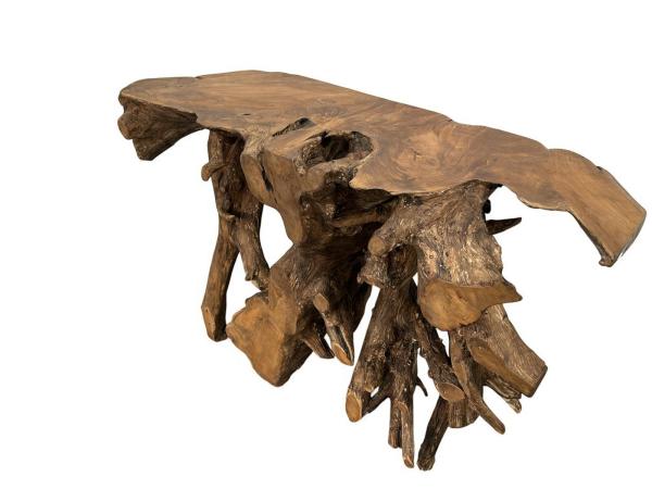 Konsole aus einer Baumwurzel Teak