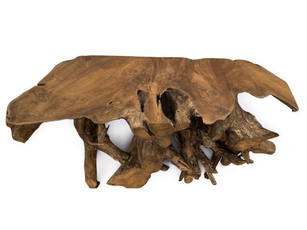 Konsole aus einer Baumwurzel Teak