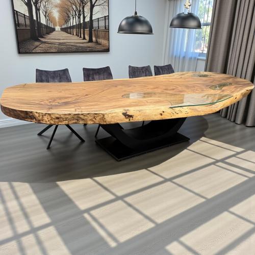 Baumscheiben Esstisch "Lakeside" aus massivem Suarholz