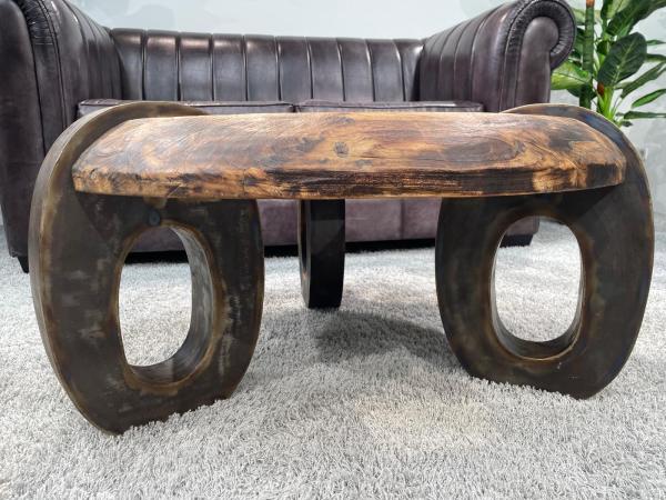 Sofatisch aus echtem Teakholz rund 80cm