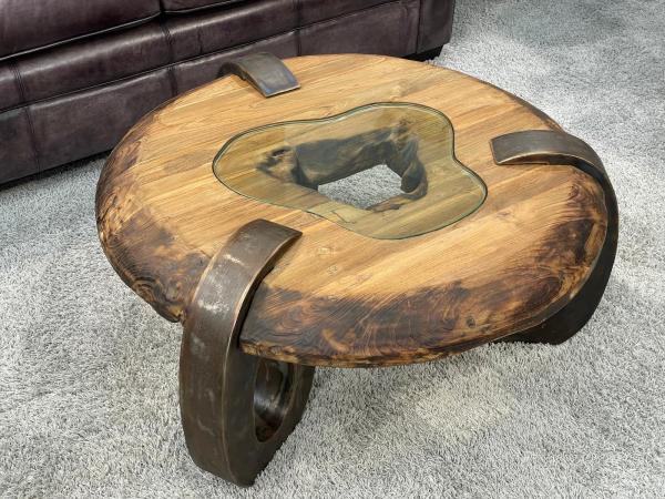 Sofatisch aus echtem Teakholz rund 80cm