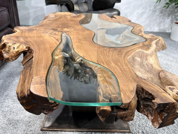 Massivholz Couchtisch "Expression Teak" aus recyceltem Holz