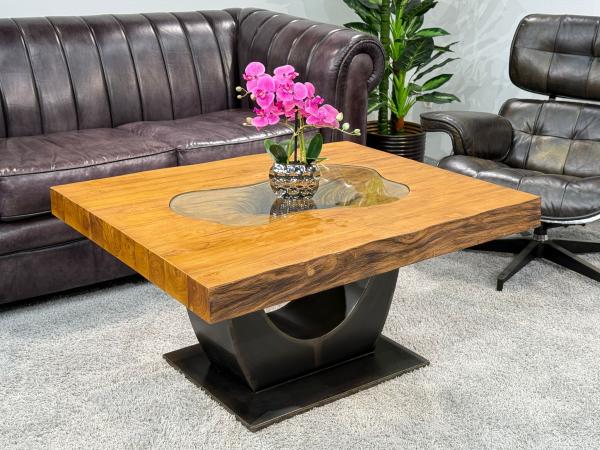 Rechteckiger Couchtisch aus Massivholz Deep Island 100 cm