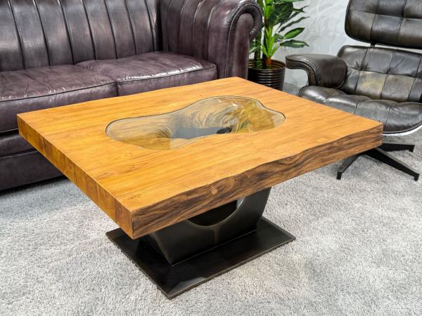 Rechteckiger Couchtisch aus Massivholz Deep Island 100 cm