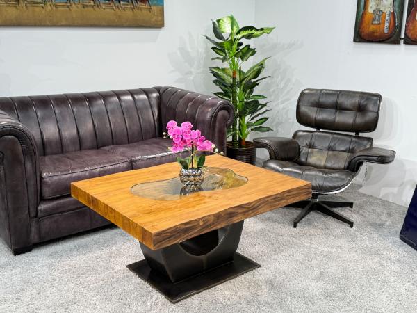 Rechteckiger Couchtisch aus Massivholz Deep Island 100 cm