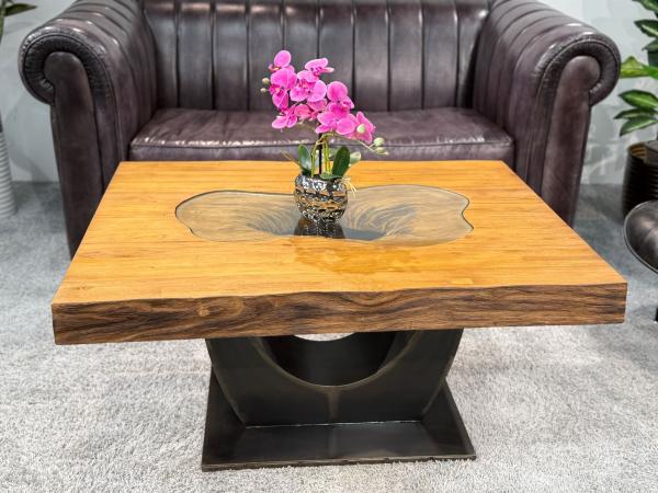 Rechteckiger Couchtisch aus Massivholz Deep Island 100 cm