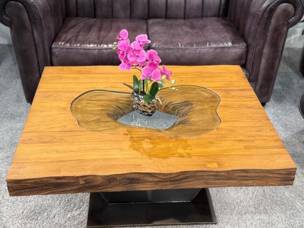 Rechteckiger Couchtisch aus Massivholz Deep Island 100 cm