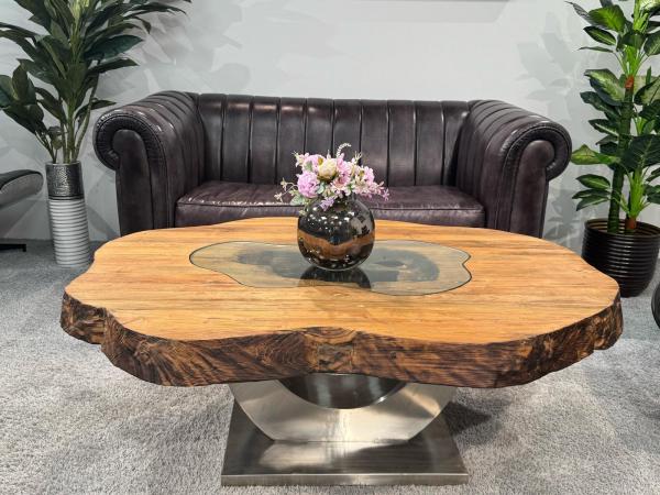Außergewöhnlicher Couchtisch Fusion aus Holz