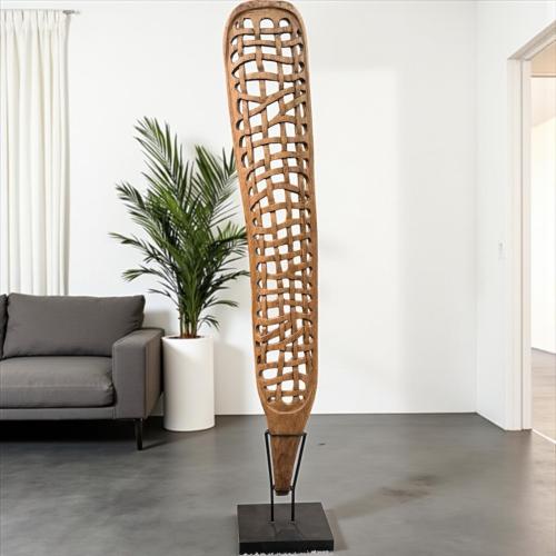 Holzskulptur Aufsteller Baumstamm 3D-Optik