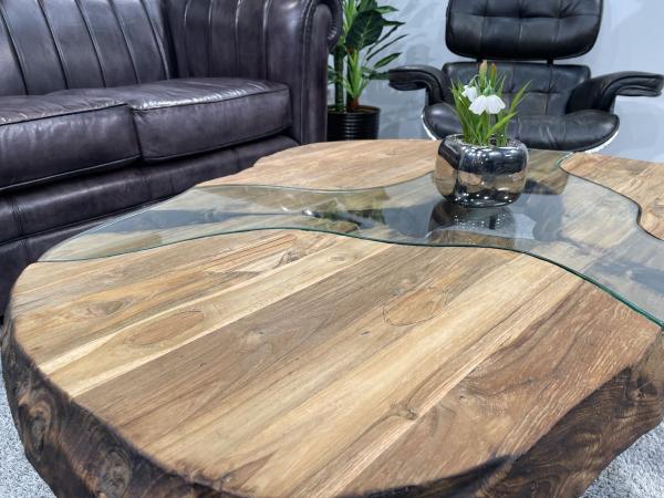 Nierentisch/Couchtisch "Fjord" aus Holz