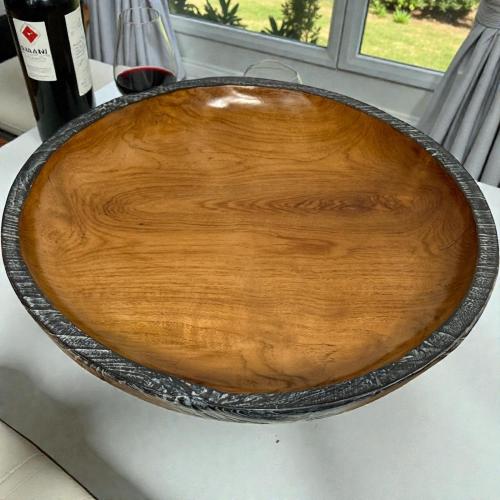 Runde Dekoschale aus Holz "FIONA"  ca. 40 cm