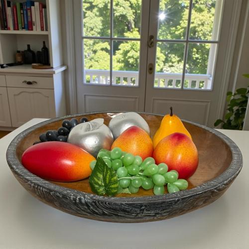 Runde Dekoschale aus Holz "FIONA"  ca. 40 cm