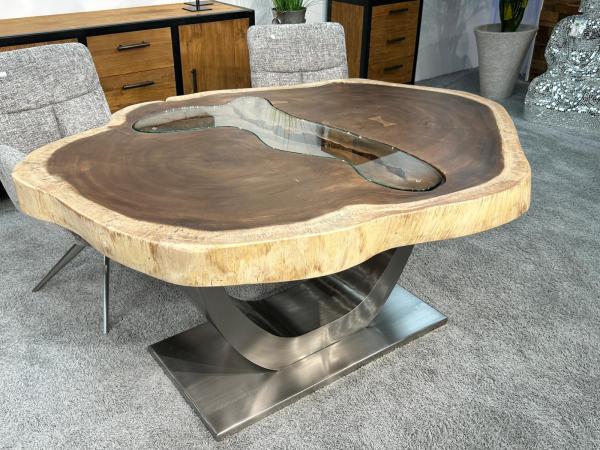 Esstisch massiv Baumstamm Baumscheibentisch