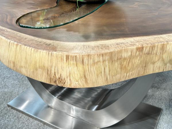 Esstisch massiv Baumstamm Baumscheibentisch