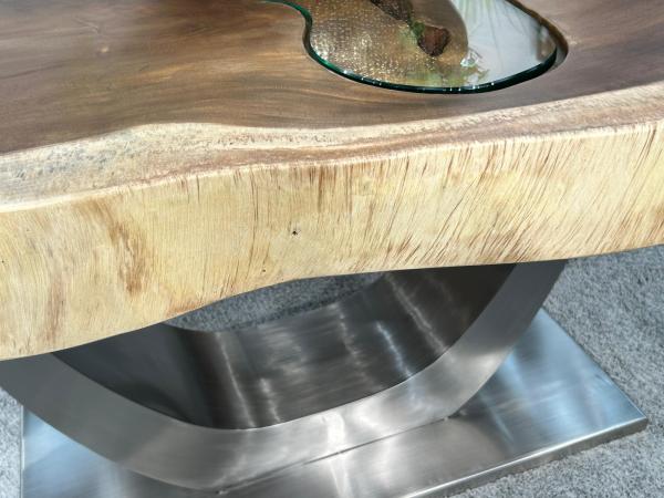 Esstisch massiv Baumstamm Baumscheibentisch