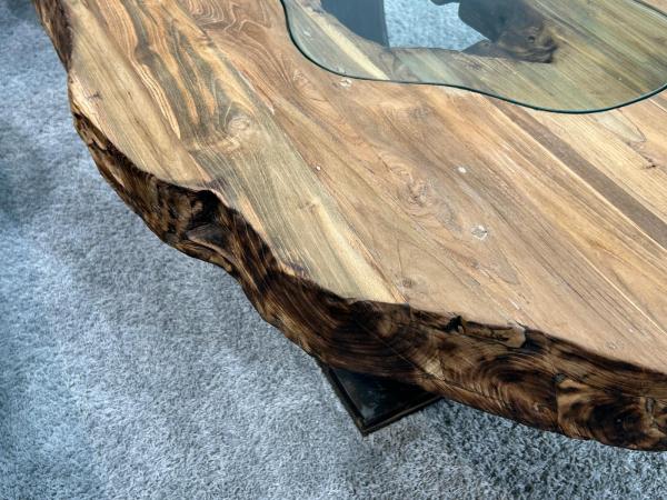 Ovaler Couchtisch Fusion 135 cm aus Holz