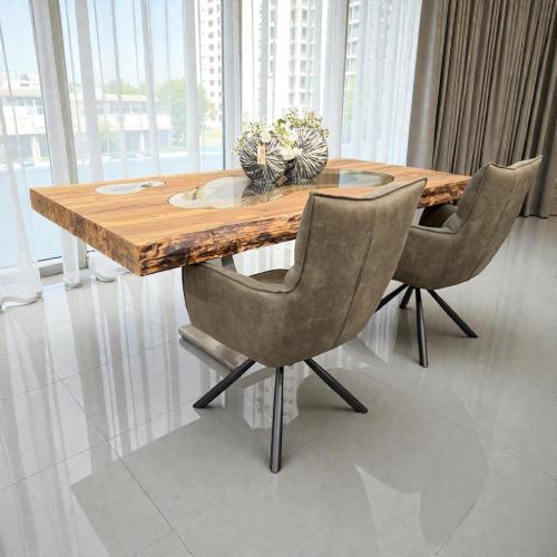 Esszimmerstuhl drehbar olive