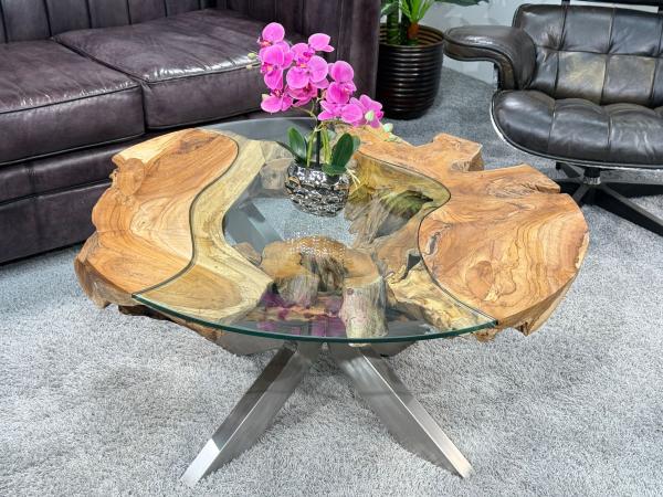 Runder-Couchtisch-Baumstamm-Unikat-einzelstueck-Designtisch