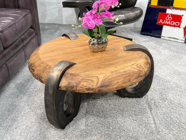 Runder Couchtisch aus Holz Clash