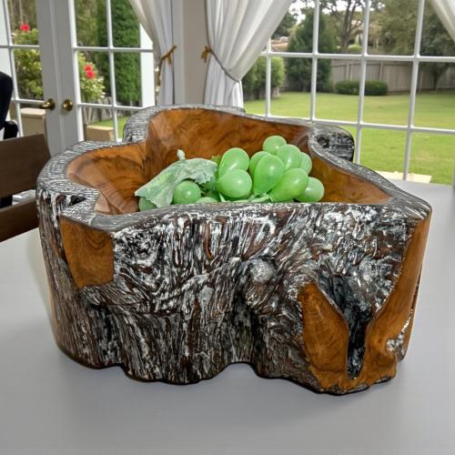 Schale aus Holz Serena Teakholz Handarbeit