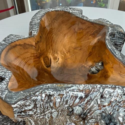 Schale aus Holz Serena Teakholz Handarbeit