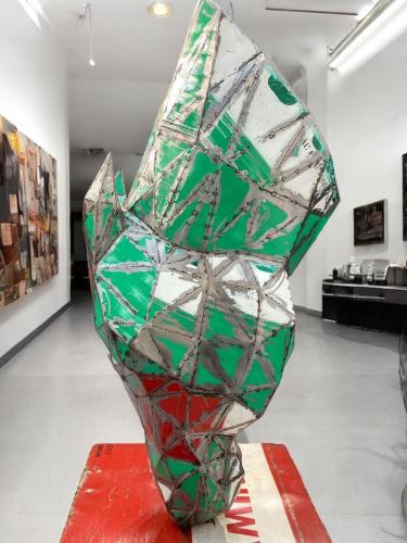 Metalldeko Metallskulptur Alteisen Handarbeit Pferdekopf Ölfässer
