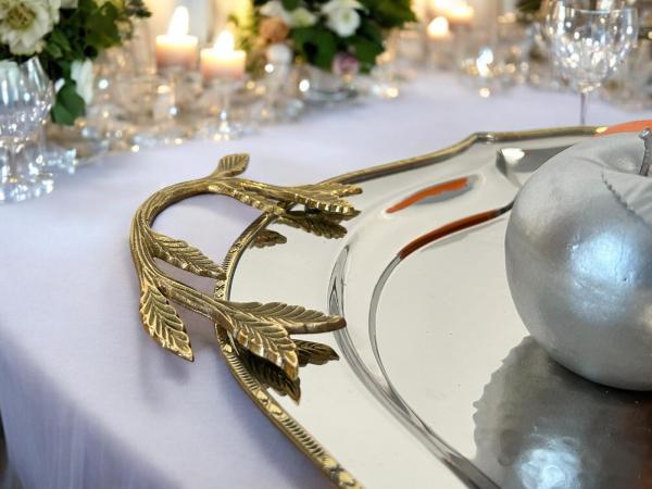 Tablett silber poliert Edelstahl