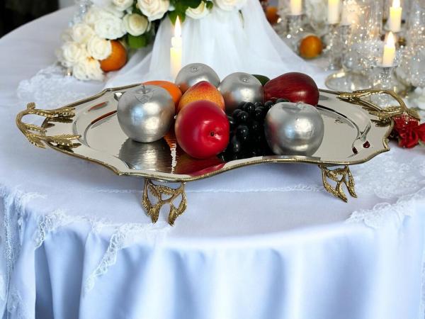 Tablett silber poliert Edelstahl
