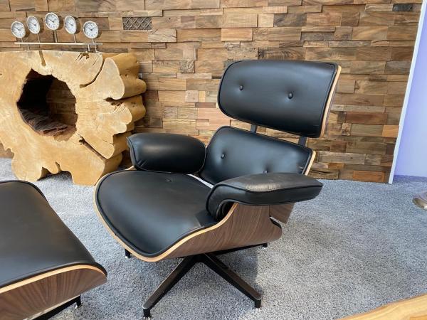Eames Lounge Chair Replica schwarz silber