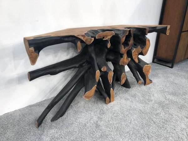 Wurzelholz-Sideboard-Teakholz-mit Aluminium
