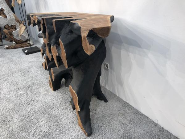 Sideboard aus einer Teak Baumwurzel schwarz lackiert 180 x 80 x 45 cm