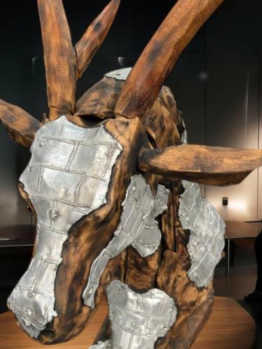 Dekoration Hirschkopf aus Holz