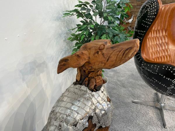Deko Sitzender Hund 100 cm aus Holz und Aluminium