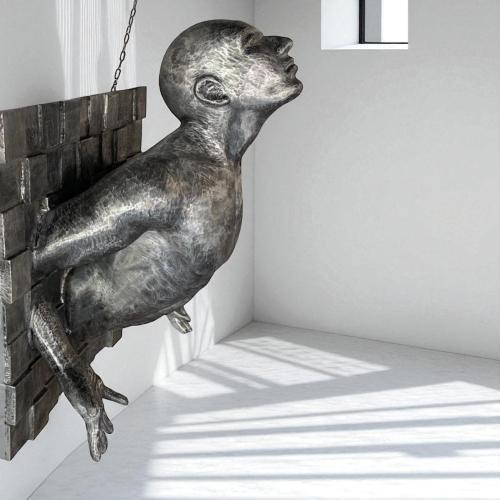 Skulptur / Dekofigur  "Expression" ca. 79 x 80 x 50  cm aus Aluminium