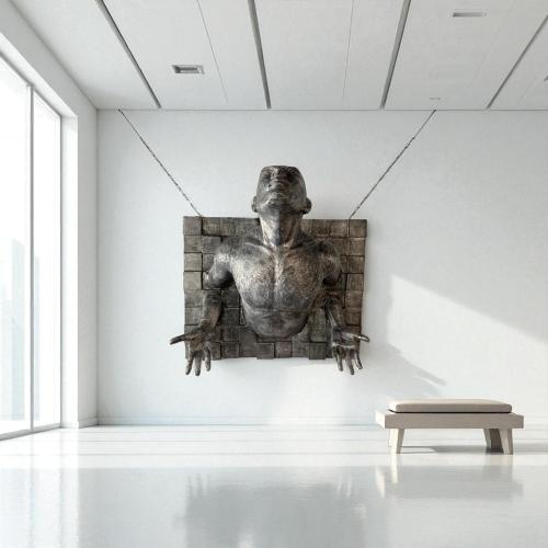 Skulptur / Dekofigur  "Expression" ca. 79 x 80 x 50  cm aus Aluminium