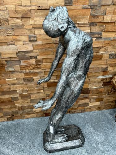 Skulptur / Dekofigur "Athlet in Aufbruch" 166 x 67 x 70 cm aus Aluminium
