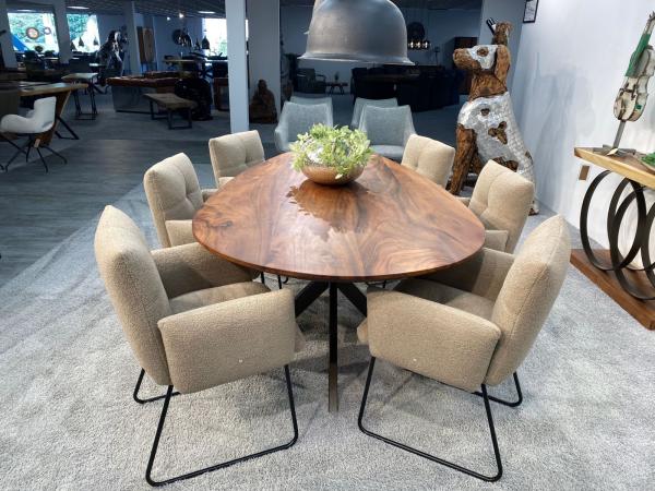 Sonderangebot Stuhl "Lugano beige" mit Metallgestell